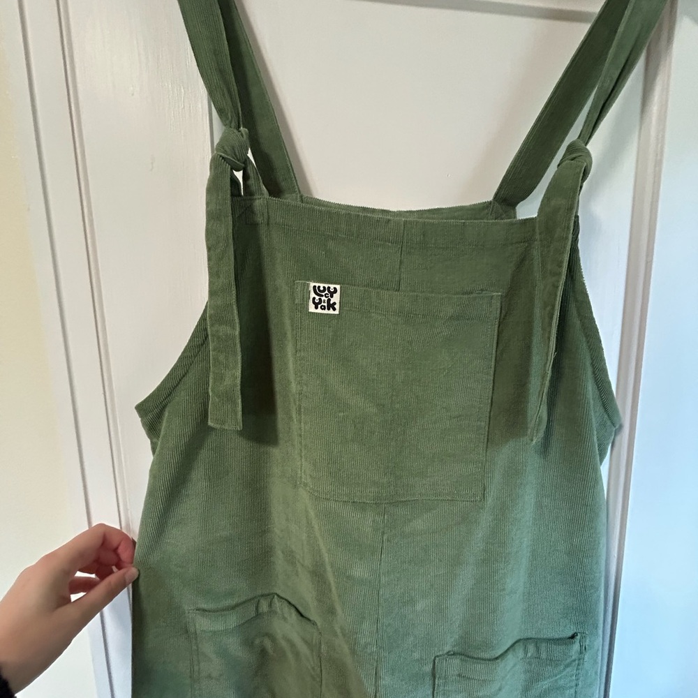Lucy & Yak Originals Stretch Corduroy Overalls in Sage